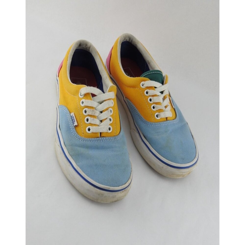 VANS  721356 Old School Shoes Sneakers Womens 8 Mens 6.5 Colorblock Canvas Blue - Picture 6 of 9